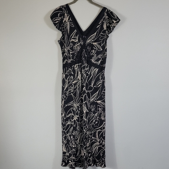 NWT Babydoll 100% Silk Midi Dress Y2K Size 12 Black Whimsigoth Flutter Witchy - Picture 1 of 15